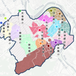 中和永和學區地圖，16 個國小學區顏色分區